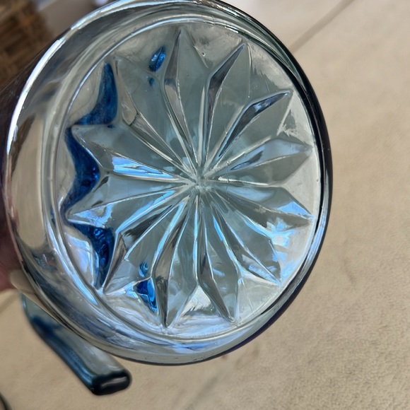 Vintage Blue Glass Pitcher - Picture 5 of 6